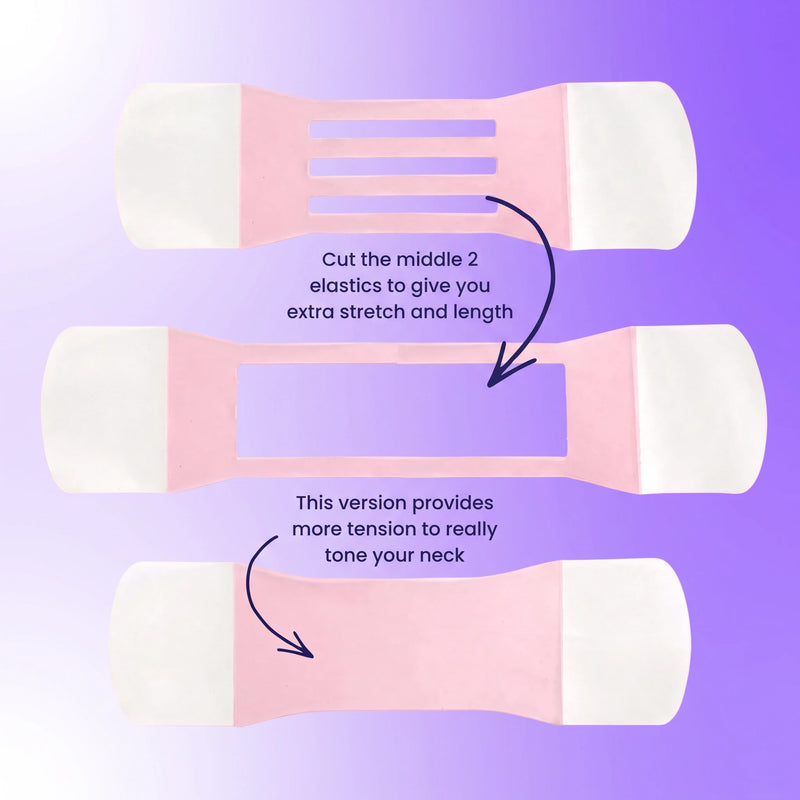 Choose your desired tape tension from the 3 options. 

The tape with four stretch elastics can be trimmed down to create the lowest, most gentle tension if preferred.
