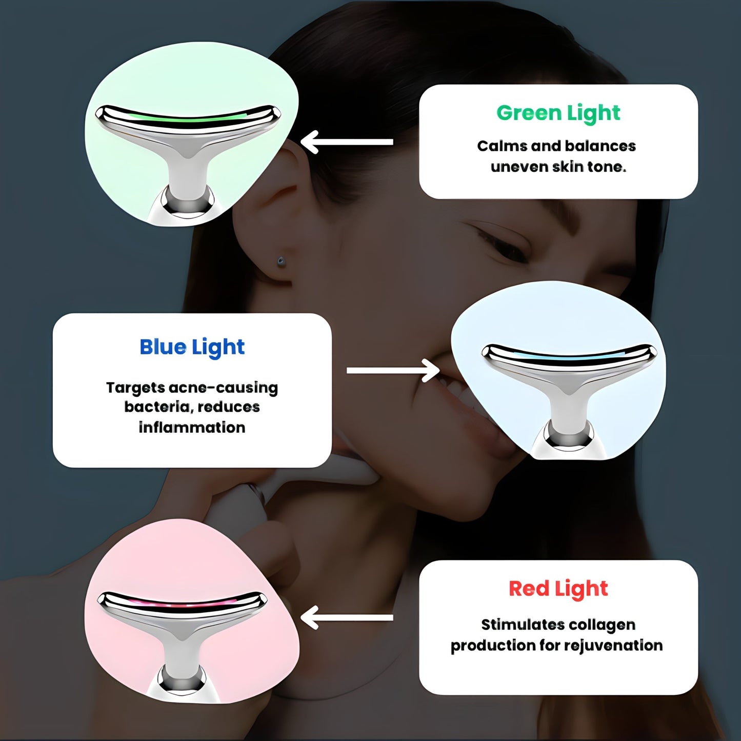 MENNURI 3-in-1 LED Facial Sculptor